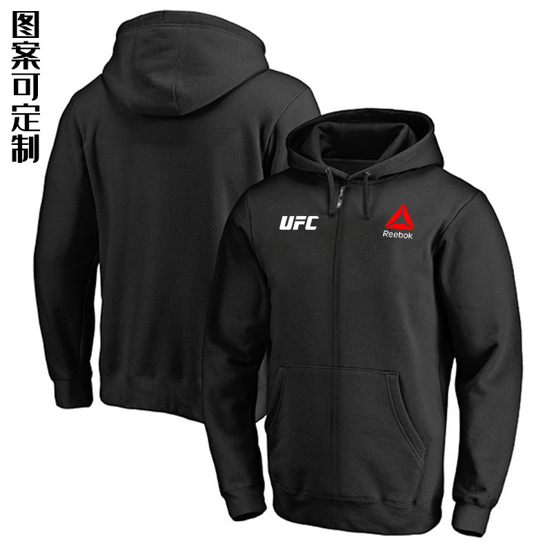 Men's and Women's Ufc Mixed Martial Arts Night Fighting Sweatshirt Training Jacket Reebok Running Sports Zipper Sweatshirt with Fleece