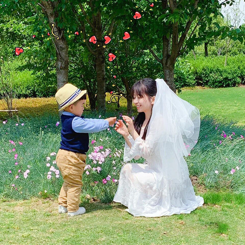 New Mother and Child Children's Head Short Head Head Ultra-Sensen Red Tapping Prop Red