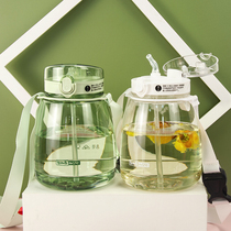 Big belly water cup plastic fat suction tube cup large capacity kettle Net red 2021 portable take-off cold water Cup students