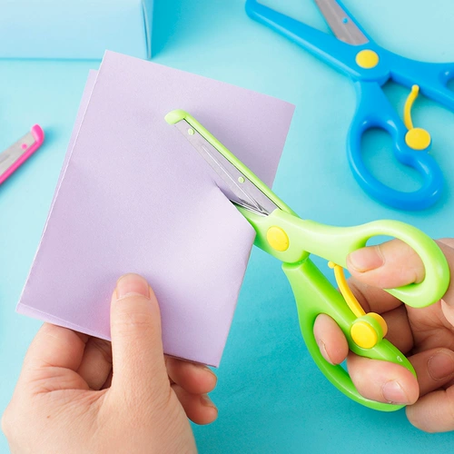 Детские безвредные безопасные универсальные пластиковые ножницы для раннего возраста, оптовые продажи