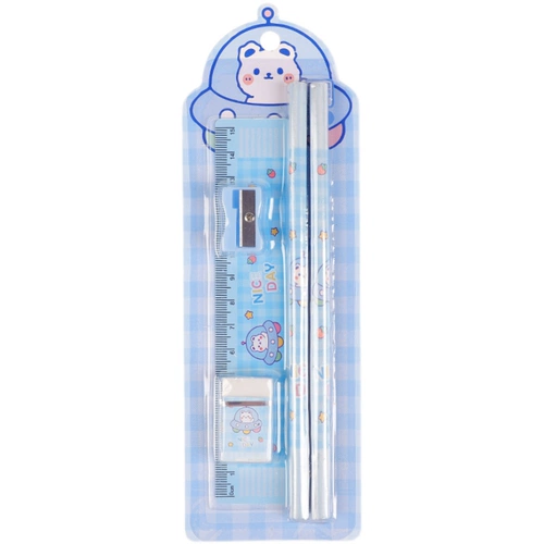 Комплект для школьников, ластик для карандашей, линейка, детские обучающие канцтовары, 5 шт