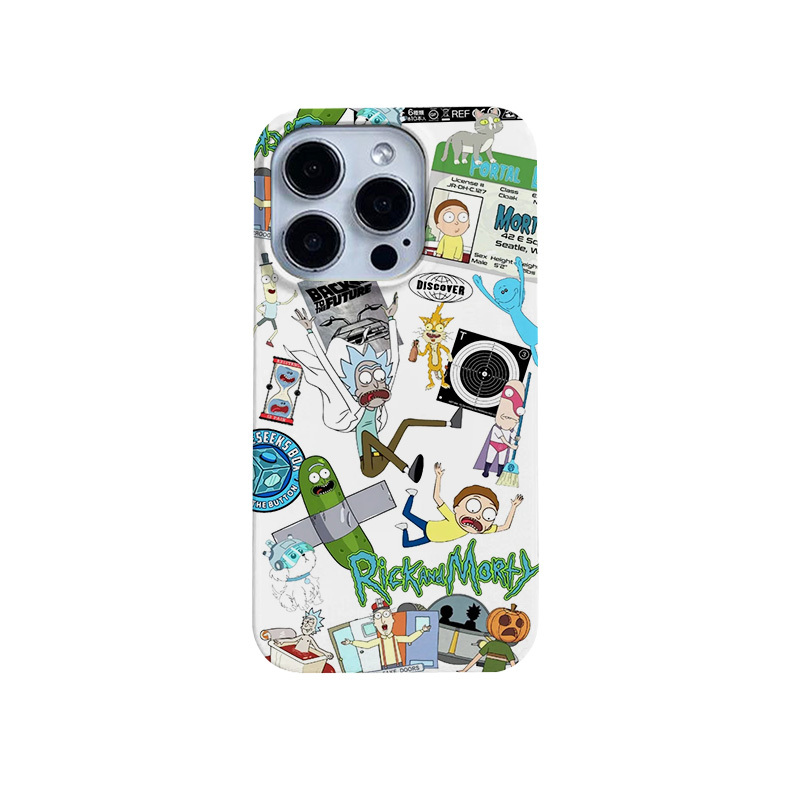 European and American Collage-Style Morty and Rick Trendy Niche Phone Cases Suitable for Apple 16 Pro Max/15, iPhone 14/13/12/11, Huawei, Honor, Oppo, Xiaomi, Redmi, Vivo, Oneplus, Realme