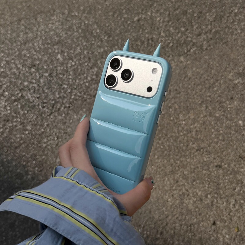 ins Korean-Style Devil Horn down Jacket Phone Case Suitable for Apple 17 Pro Max, New Simple iPhone 16 Pro Fashion Trend, Celebrity Style for 15, Full Coverage Case for 14 Pro, Super Pretty for Women ins Korean-Style Devil Horn down Jacket Phone Case Suitable for Apple 17 Pro Max, New Simple iPhone 16 Pro Fashion Trend, Celebrity Style for 15, Full Coverage Case for 14 Pro, Super Pretty for Women