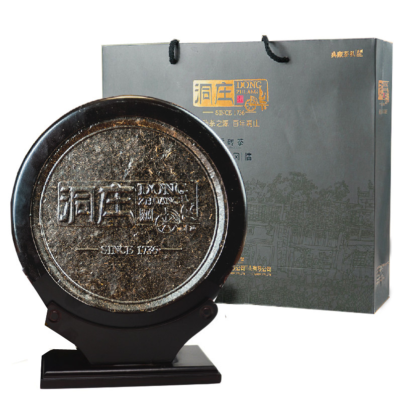 Hubei Black Tea Zhao Li Qiao Cave Village Red Wall Style Brick Tea High-end Gift Box Gift Tea Green Brick Tea Brick A Sail Smooth