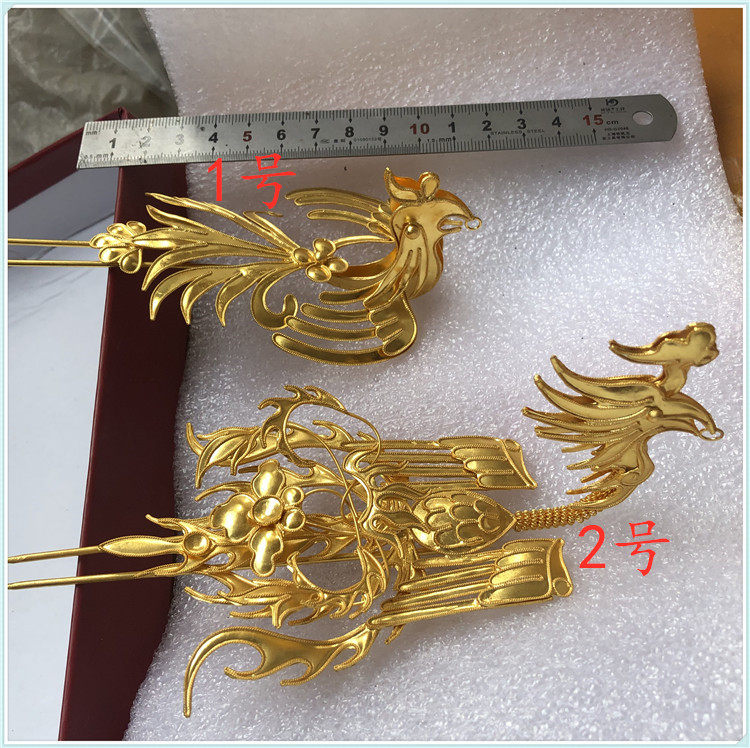 Chinese bridal wedding hairpin Hairpin Drama Group Shadows Old dress Miao silver Artisanal Pinch gold Zheng Feng-Taobao