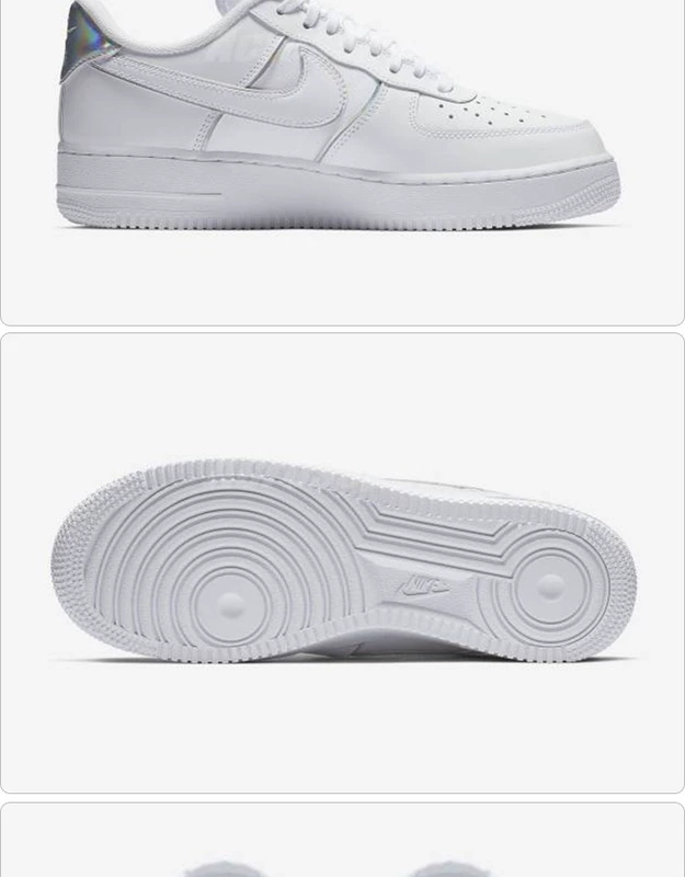 Nike Air Force 1 AF1 màu đen và trắng giày đuôi laser đầy màu sắc AT6147-001-100 - Dép / giày thường