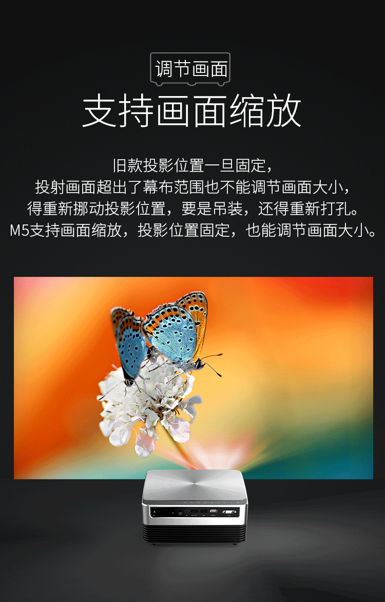 Máy đo ánh sáng M5 micro điện thoại di động máy chiếu tại nhà văn phòng HD 1080p mạng không dây thông minh Máy chiếu di động không màn hình TV 2019 mới 3D phòng ngủ nhà hát máy chiếu - Máy chiếu