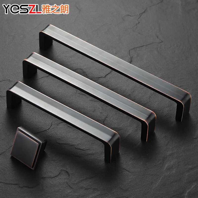 Yazhilang cabinet door handle modern minimalist clothing overall cabinet drawer cabinet handle matte black European furniture black red