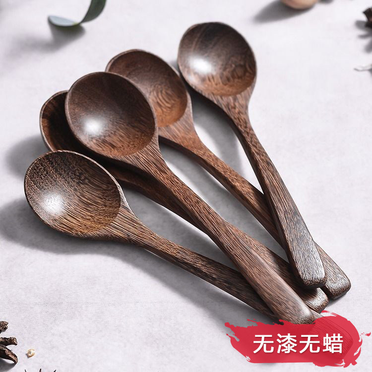 Han Style Long Handle Wood Spoon Dinner With Chicken Wings Wood Soup Spoon No Lacquer Creative Cute Children Spoon Spoon Wood Cutlery-Taobao