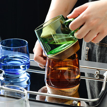 Day-style creative home living room drinking water cup with cup cushion coffee cup Milk Cup High Boron Silicon Color Heat Resistant Glass Cup