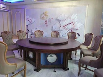 Light luxury imitation marble round table High-grade large round table Electric dining table Hotel large round table Commercial hot pot table New Chinese style