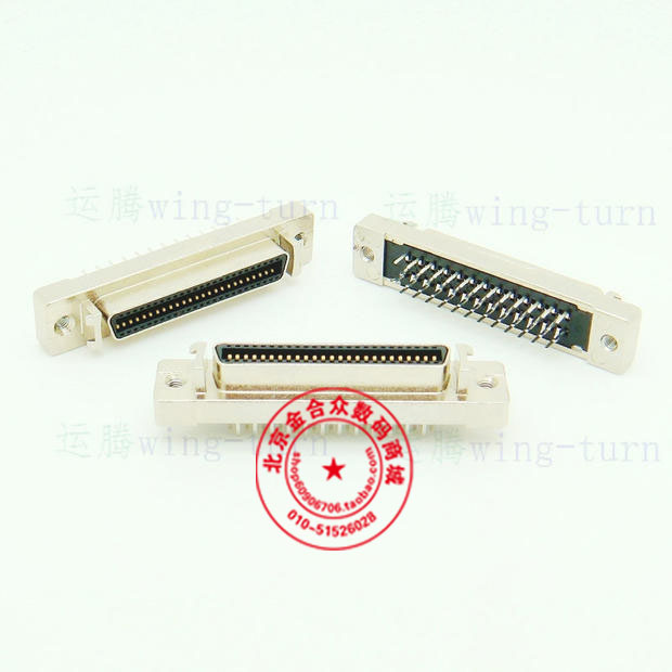 SCSI50 female head straight foot PCB board connector MCD50FL-180 HPCN50 straight plug female head