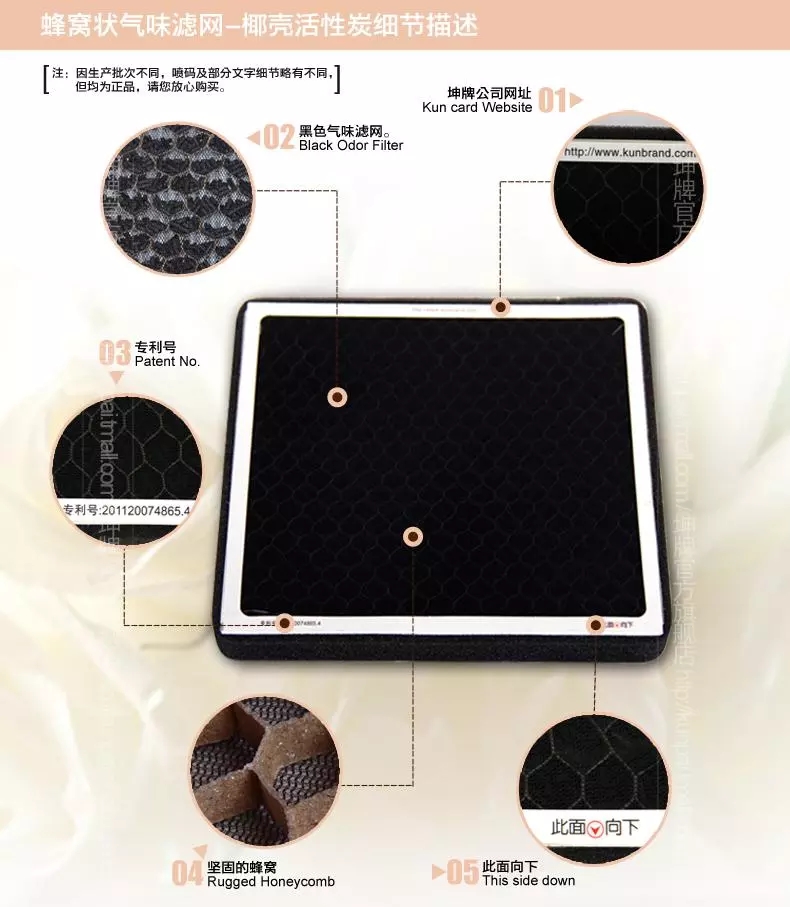 Adaptation of modern name map anti-smog except PM2 5 car activated carbon HEPA air conditioning filter core cleaner