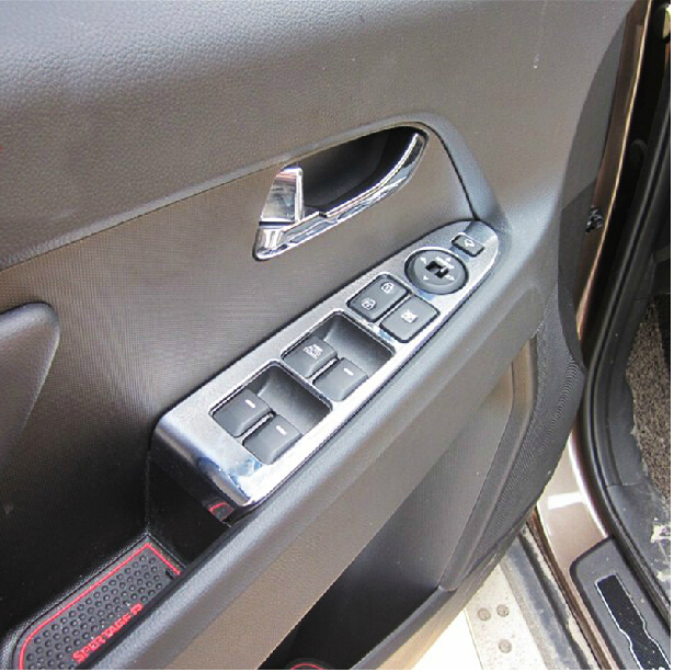 KIA smart running doors and windows control panel decorative frame sequins door armrest sequins ABS electroplating decorative bright stickers