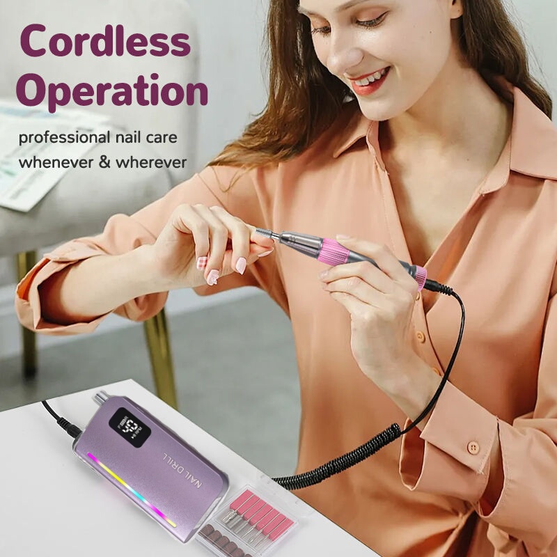 2026 New High-End Rechargeable Hollow Cup Nail Drill for Cuticle Removal, Specialized for Nail Salons, Cross-Border Brand