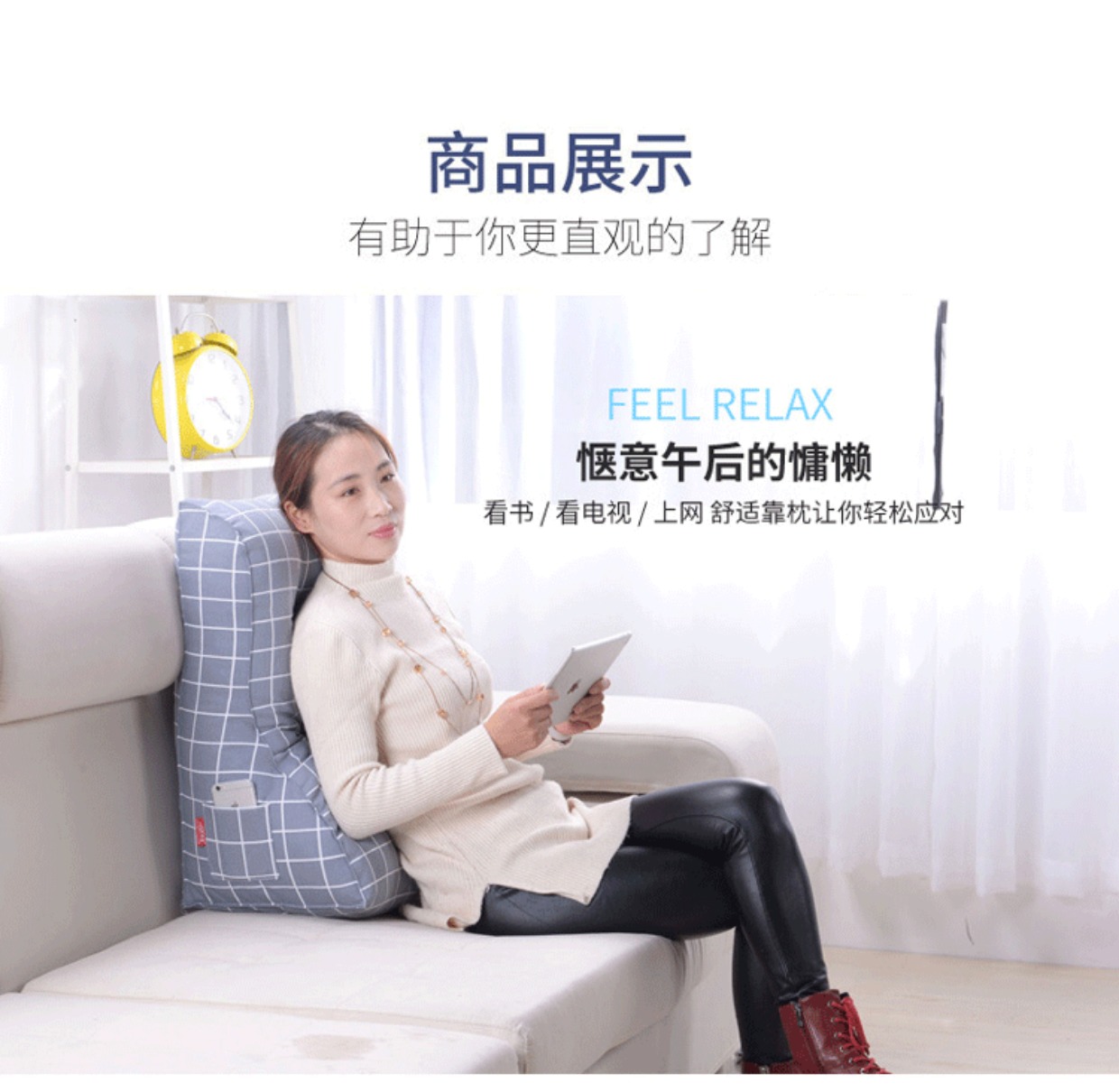 Đệm đầu giường cổ bảo vệ eo tựa lưng tam giác sofa mềm túi mềm gối eo có thể tháo rời và có thể giặt - Trở lại đệm / Bolsters gối vuông tựa lưng sofa