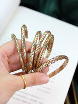 Retro trend three-color copper handmade six-character truth brass bracelet Punk cool couple bracelet Tibetan jewelry
