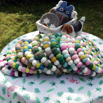  Nepal handmade wool felt coaster placemat pot mat colorful round Nordic style home display photo props