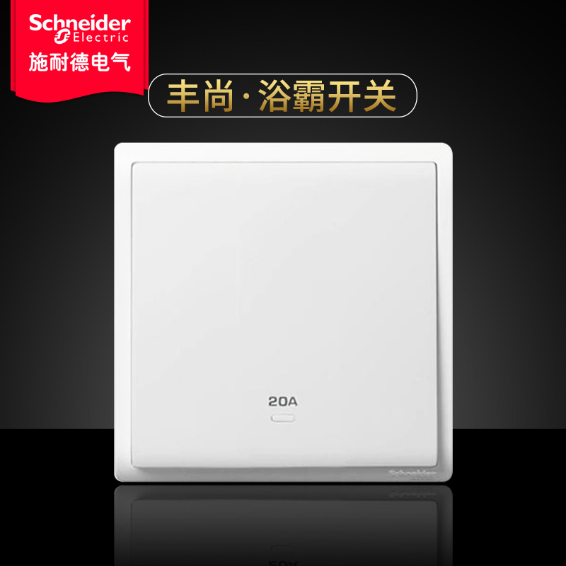 Schneider switch socket Fenghuang white 20A bipolar switch with lamp socket Bath - air - air switch