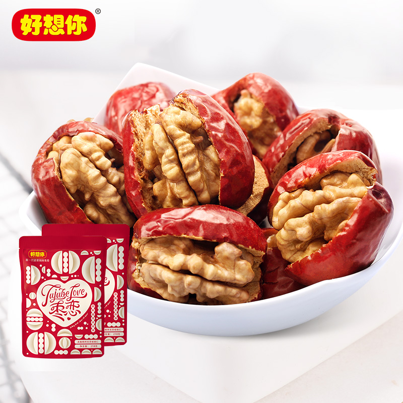 (I miss you _ Jun jujube sandwich walnut 218g*2 bags)Xinjiang specialty red jujube sandwich walnut sandwich jujube