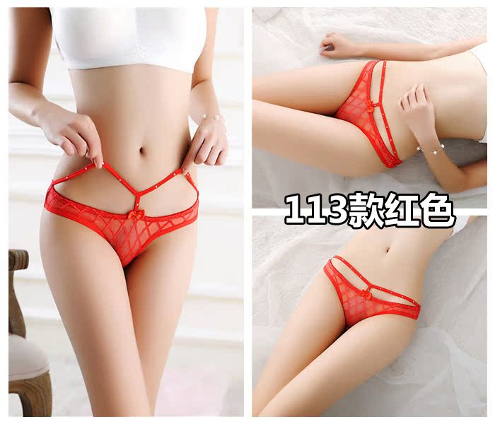 Sexy ladies thong lưới trong suốt sexy liền mạch cotton 裆 eo thấp đồ lót nữ tiếp xúc với hip hollow T quần