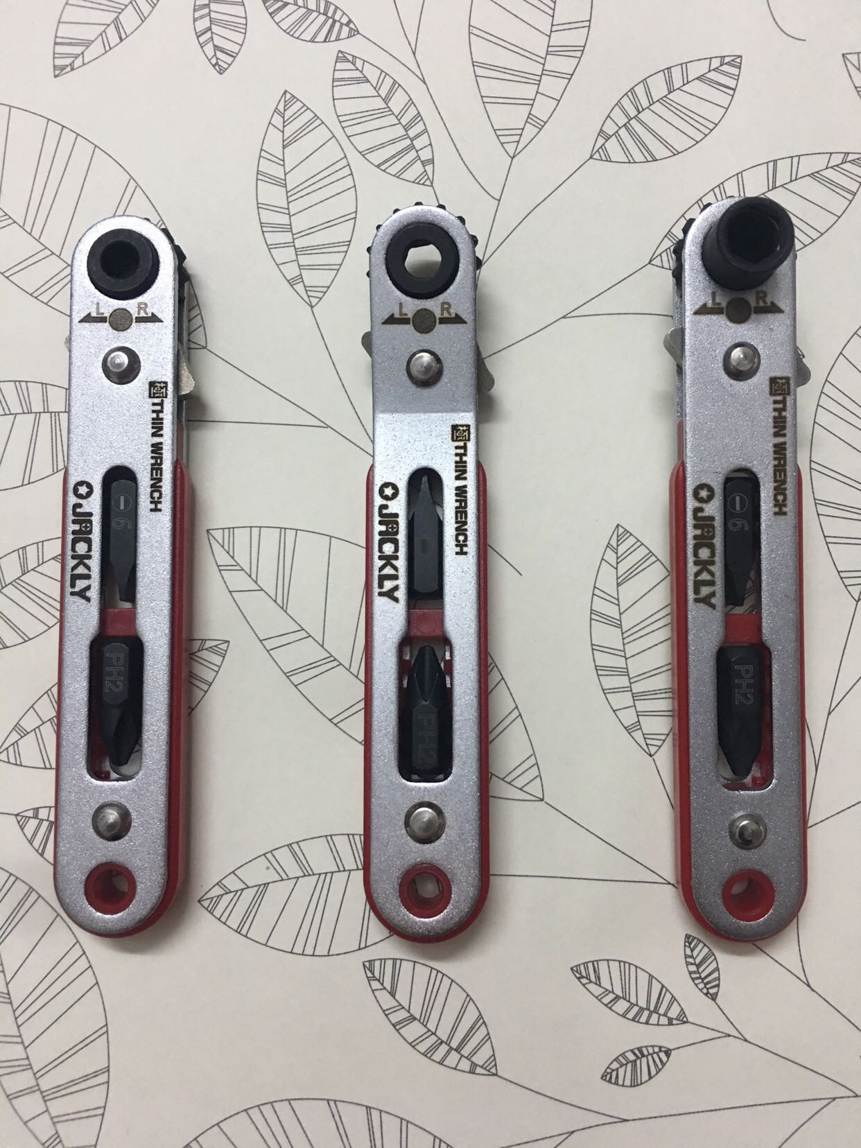 Japan Mini ultra-thin bidirectional ratchet small wrench batch headgear cylinder screwdriver set batch mouth opener screw opener tool