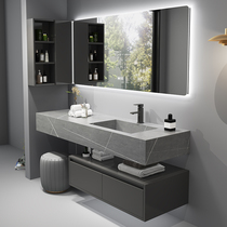 Designer Rock Board Bath Cabinet Combination Extension Integrated Hand Wash Bench Face Wash Face Wash Terrace Basin Cabinet Intelligent Mirror Cabinet