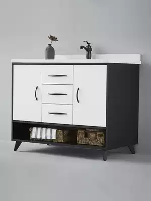 Modern simple light luxury bathroom cabinet Floor-to-ceiling sink washbasin pool cabinet combination powder room washbasin cabinet