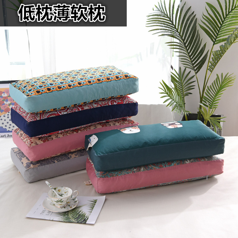 Buckwheat pillow single student cotton pillowcase buckwheat skin hard pillow core adult home cervical vertebra pillow low pillow thin pillow