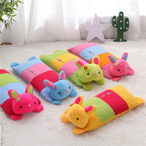 Baby pillow Rabbit Baby buckwheat leather pillow core cotton extended pillowcase 1-3-6-10 years old children cartoon fixed pillow