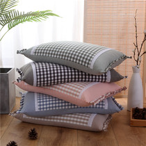 Single health pillow water washing cotton pillow case increased children buckwheat shell pillow core adult millet shell to help sleep neck pillow