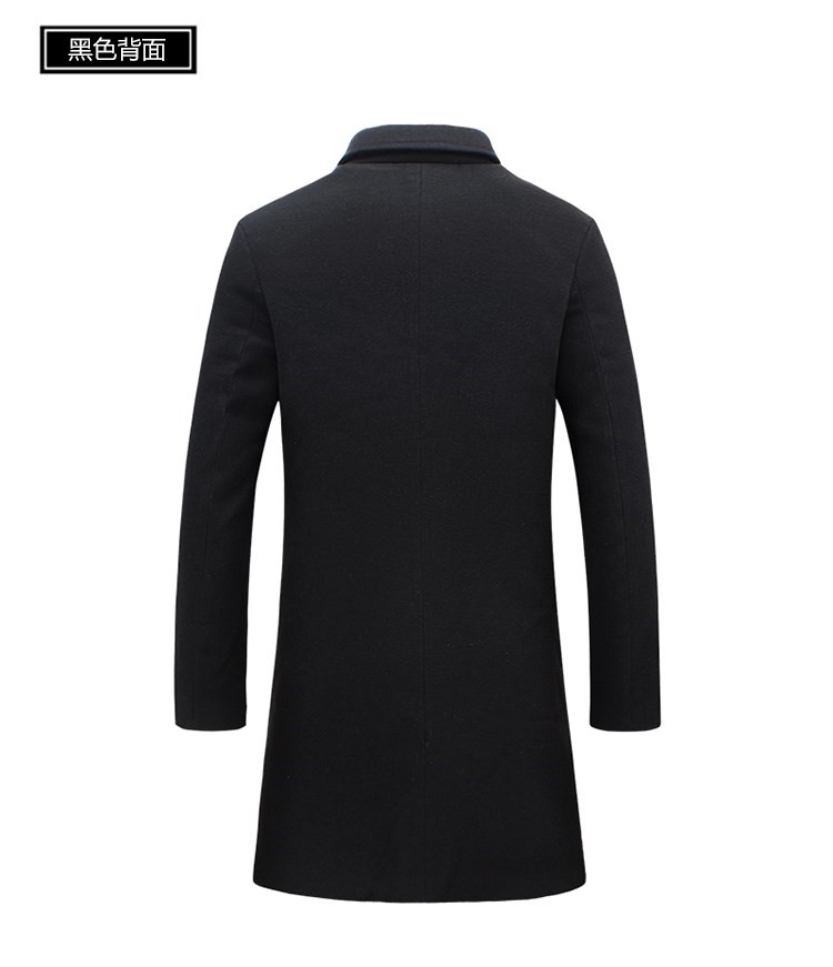 Mùa thu và mùa đông nam dài trench coat nam tự canh áo len lông cừu thanh niên nam giới Hàn Quốc áo gió đôi
