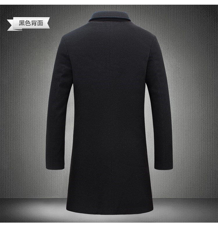 Mùa thu và mùa đông nam dài trench coat nam tự canh áo len lông cừu thanh niên nam giới Hàn Quốc áo gió đôi