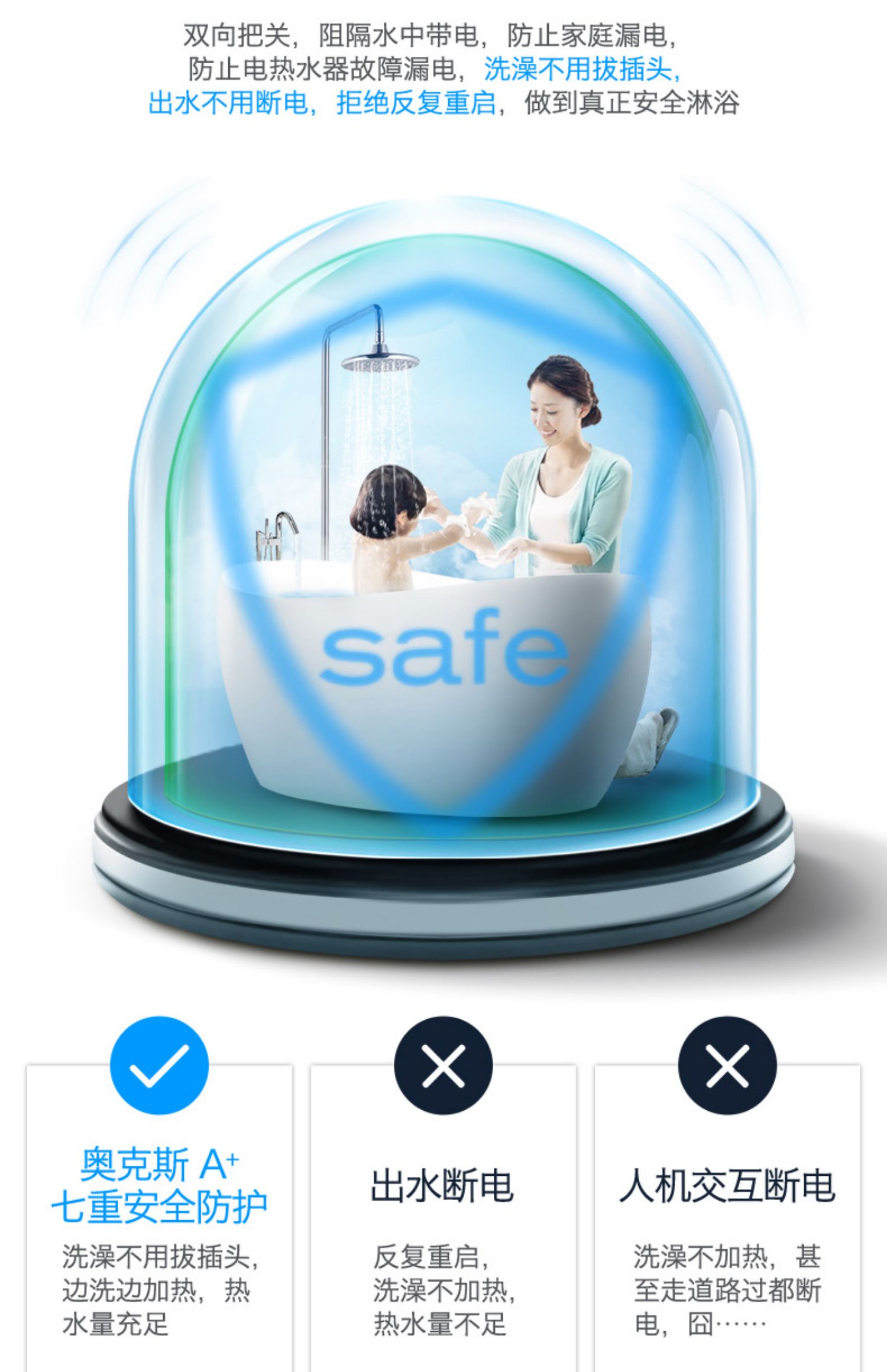 máy nóng lạnh kangaroo Máy nước nóng điện AUX / Aux SMS-80DY17-2 80 lít lưu trữ phòng tắm gia đình nóng máy - Máy đun nước máy nước nóng beko