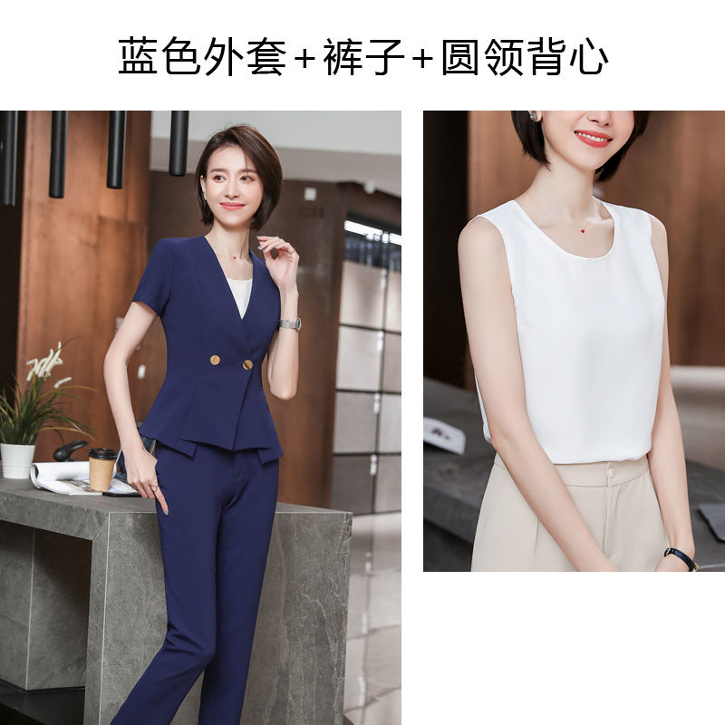 Grey quản lý cửa hàng chuyên nghiệp workclothes mặc phù hợp với thời trang mùa hè thẩm mỹ viện khí của phụ nữ làm đẹp Hàn Quốc phiên bản của bộ đồng phục