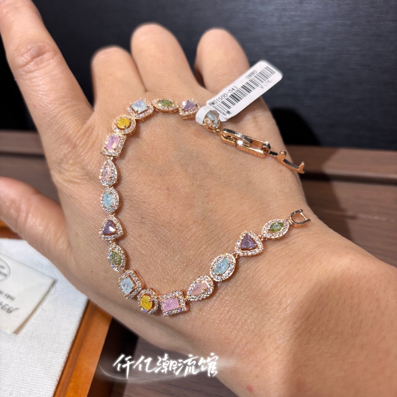 Multi-Colorful~Fashionable and Personalized Diamond-Encrusted Bracelets for Women, Stackable Colorful Bracelets, Light Luxury Style, Versatile and Unique Hand Accessories for Socialites