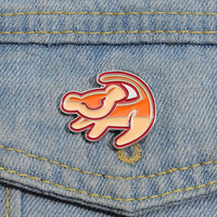 Cartoon movie peripheral alloy brooch, cute and personalized fairy tale little lion shape badge clothing accessories