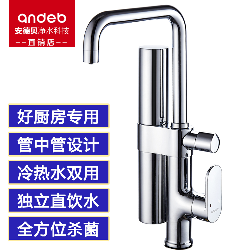 Andeb Home Kitchen Sink Hot and Cold Faucet Full-Function Terminal Direct Drinking Water Purifier with Filter Element