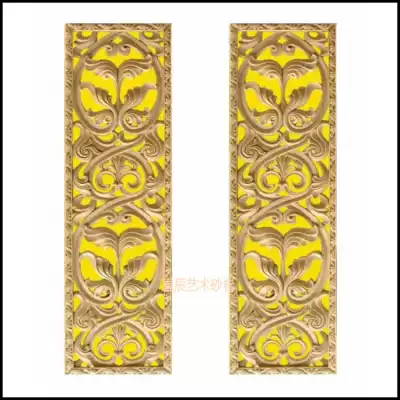 Sandstone glass fiber sculpture relief circle line hollow relief background wall high-grade mural Hotel Villa decoration main material
