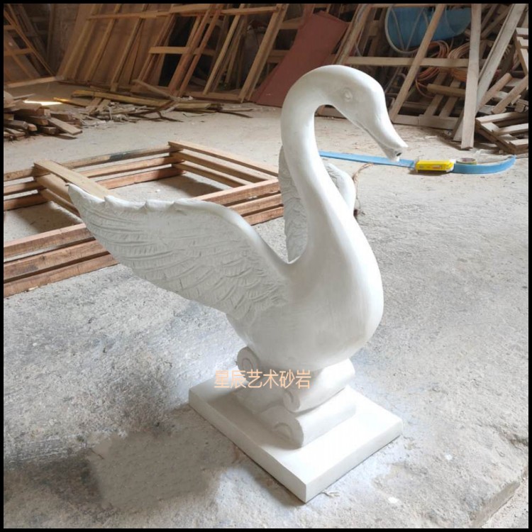 Star Chen Sandstone Swan Spray Pool Sculpture European Style Relief Fresco Fiberglass Round Carved Villa Hotel Landscape Renovation