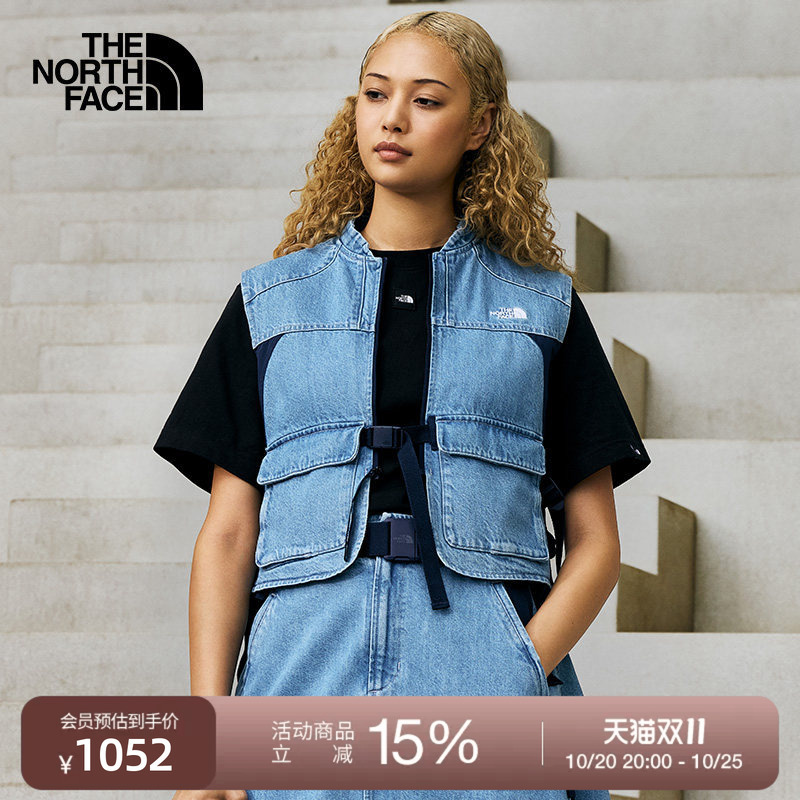 The North Face Ue Designer Women's Casual Denim Vest A-Line Patchwork Outdoor Autumn Style Thenorthface | 8E6W