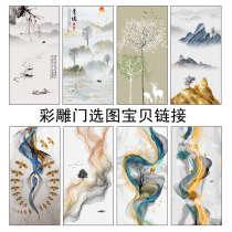 Customized color carved barn door modern simple Nordic barn door toilet kitchen sliding door sliding partition door