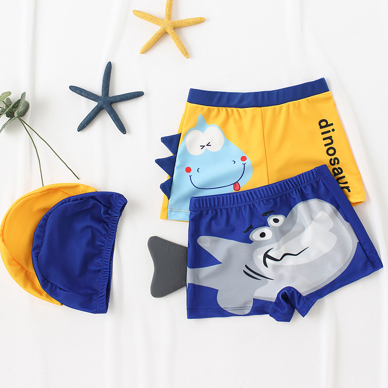 Kids swim trunks boys baby boxing swim trunks kids cartoon shark split big boy boy swimsuit set