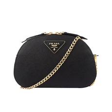 Сумка prada普拉达女士单肩包牛皮黑色腰包链条包1bl023-nzv-f0002-co