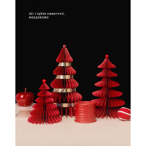 Lucky Red Pine 2023 new creative origami Christmas tree ornaments window display props foldable storage