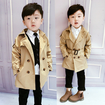 3 childrens autumn and winter clothes boy wind clothes foreign jacket 4 Korean version 6 tide 5 Children Inlust Wind 7 mid-length big coat 8 years old