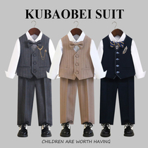 Boys small suit vest suit childrens dress British handsome boy birthday suit flower girl hosting performance costume