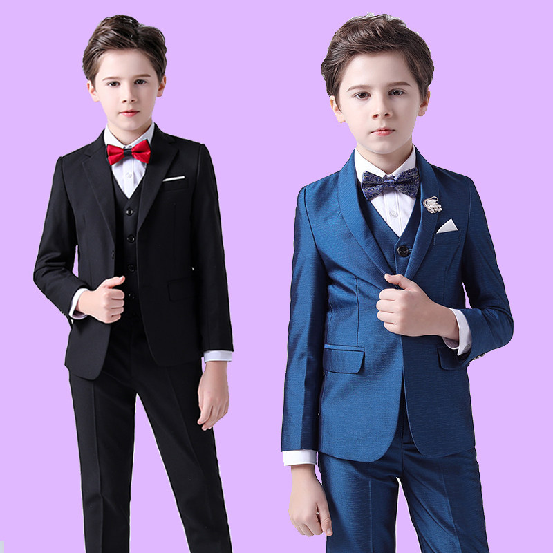 Flower Boy Small Western Suit Children Suits Suit Autumn Handsome Qi Great Boy Piano Playing Boy Yingren Small Host Gown