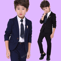 Spring Korean version of casual childrens dress Boy small suit suit Three-piece handsome boy host performance suit