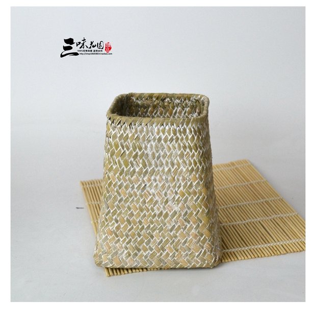 Máy dệt cỏ hoài cổ phong cách mục vụ bình hoa nhỏ nội thất nhà cắm hoa đặt hoa khô hoa nhân tạo - Vase / Bồn hoa & Kệ chậu cây thủy sinh